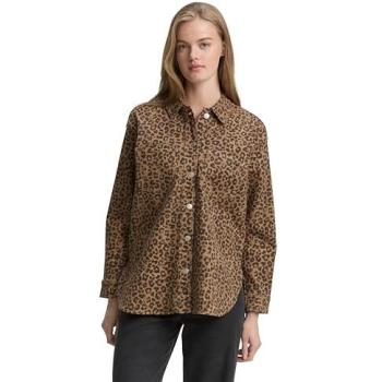 Tom Tailor Denim Camicia donna broccato marrone scuro