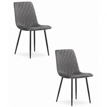 Silla Turín Elegante, Terciopelo Gris Noche – Kit Dual
