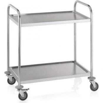 Carrello A Ripiani Cucina Inox 85 x 53 x 95 cm, 2 Livelli di Stoccaggio