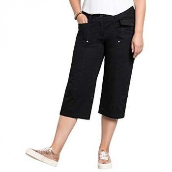 Schwarze 3/4-Hose von Sheego, Größe 58, mit Krempelfunktion