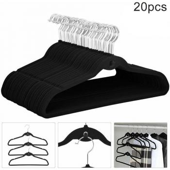 Traje de Terciopelo 10/20 Piezas – Solución Antideslizante para Perchas
