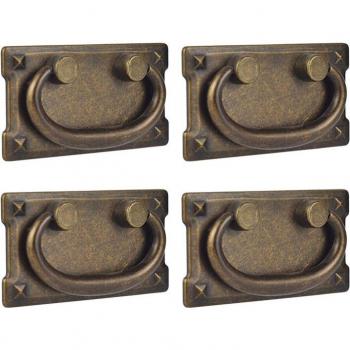 Juego de 4 Manijas Vintage de Bronce para Cajones