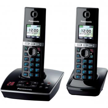 Panasonic KX-TG8062GB Telefon mit 2 Mobilteilen schwarz