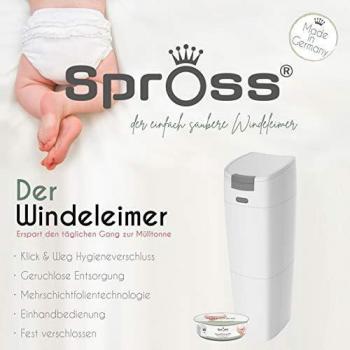 SPROSS Baby Windeleimer mit Nachfüllkassette