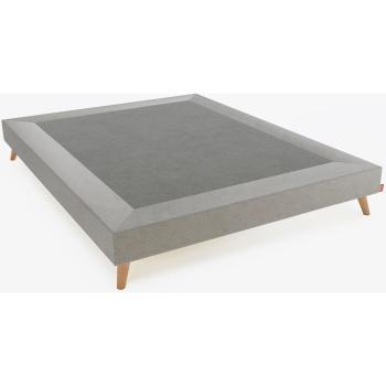 Base de madera tapizada en tejido gris 90x200 antideslizante