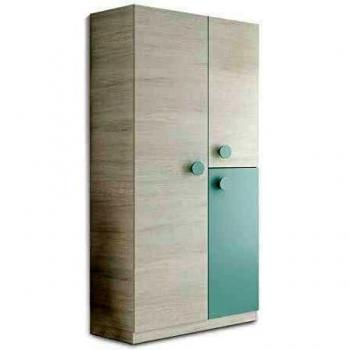 Armadio Guardaroba Bianco e Verde Acqua