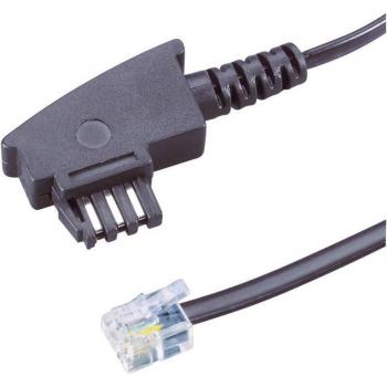 Cavo Telefonico Fax Basetech, Spina TAE‑N + RJ11 6P4C, 10 m Nera