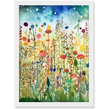 White Artery8 Wildflower Meadow Folk A4 Gallery Print
