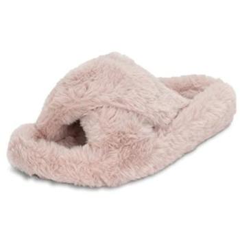 Fluffy Pink Bliss Slippers – Women's Indoor Faux Fur Size 5