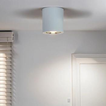 Eclairage d'intérieur blanc avec silhouette Bauhaus cylindrique – E27