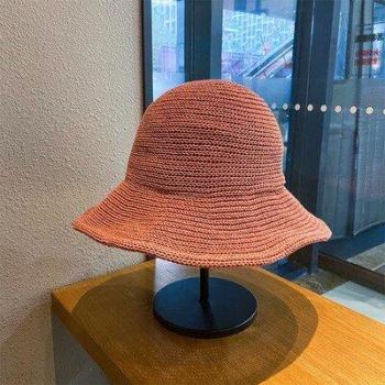 Sombrero de cubo de paja para mujer