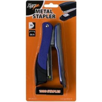 Tiger Medium Metal 26/6 Stapler FOC 1000 Staples Pack of 6 301510