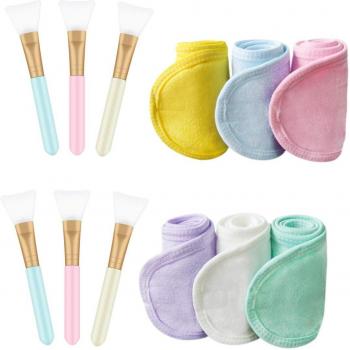 Silicone Face Mask Brush Set with Terry Cloth Headband