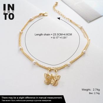 Sunshine Butterfly Anklet – Gold Color Chain