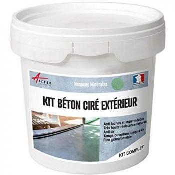 Béton ciré pour sol mur terrasse Carambole vert 2 m²