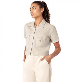 Camicia Dickies Cropped Work per Donna, Bianco, M