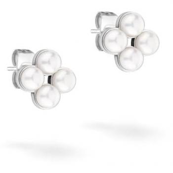 Boucles d'oreilles argentées avec perles 10mm