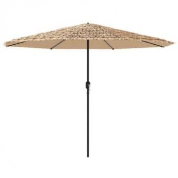 Parasol marron en acier pour jardin 324x324x247 cm