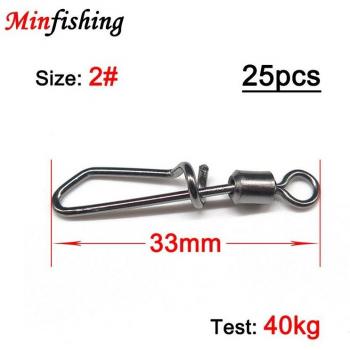 25 to 50 pcs Stainless Steel Rolling Swivel for Fishing