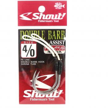 Rigged 4/0 Shout 42‑DA Double Barbs Hook