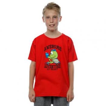 Monsters Inc Reading Awesome Boys’ Red T‑Shirt in Cotton