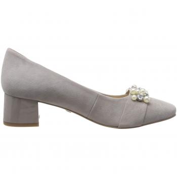 CAPRICE Damen Elodie Pumps, Grau (Lt Grey Suede 201), 39 EU