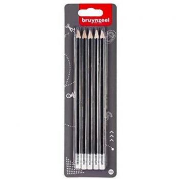 Ensemble de 5 crayons à papier HB avec gomme