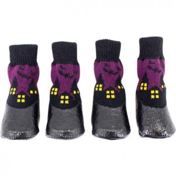 Purple Waterproof Dog Socks for Dirty-proof Feet