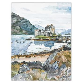 Blue Loch View: Eilean Donan Castle Wall Decor – 24x32