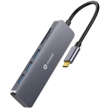USB‑C Multi‑Hub Andobil – 5‑Port, Aluminium, SD/TF Leser, perfekt für MacBook Pro 2019