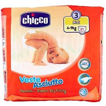Chicco als Trocken Midi, 21 Windeln, Größe 3 (4 – 9 kg)