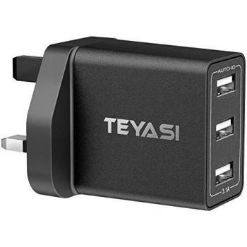 SwiftPlug 3‑in‑1 USB Wall Charger (UK)