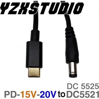 Adaptateur USB‑C PD 3.0 vers DC 5,5×2,1