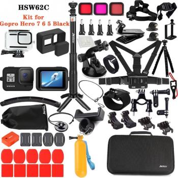 Husiway GoPro Hero 10, 9, 8, 7, 6, 5 Waterproof Accessory Kit