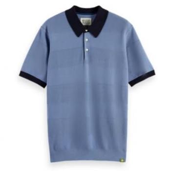 Camicia Polo Blu M con Strisce Scotch & Soda