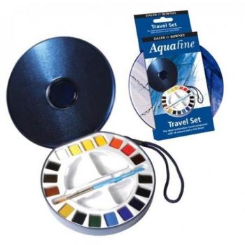 Acquerelli superfini Daler Rowney Aquafine 18 colori assortiti + pennello + tavolozza