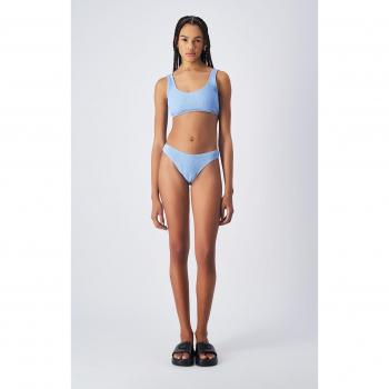 Slip bikini sgambato effetto crinkle