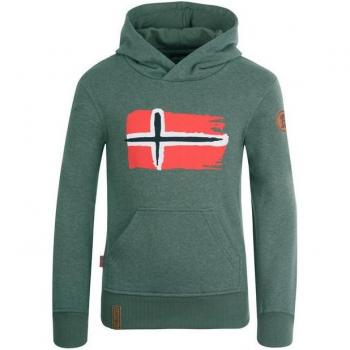 Felpa con cappuccio Trondheim Trollkids verde khaki 116 cm