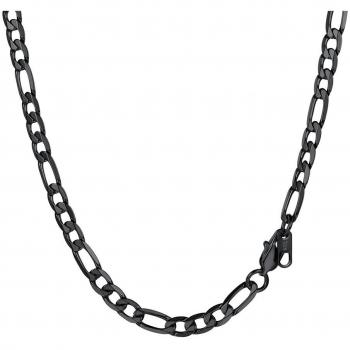Collier Homme Prosteel Noir Figaro 1+3 Chaîne Maille