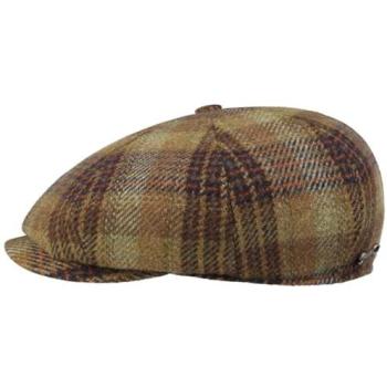 Small Brown Stetson Wool Flat Cap with 8 Panels