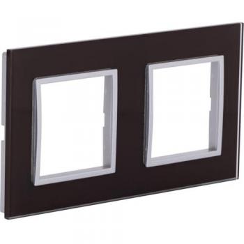 Plaque double en verre marron