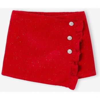 VERTBAUDET Jupe-short fille en velours rouge