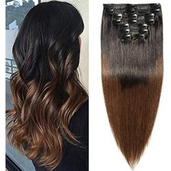 Remy Clip-In Hair Extensions Double Weft 8 Pcs Full Head Straight