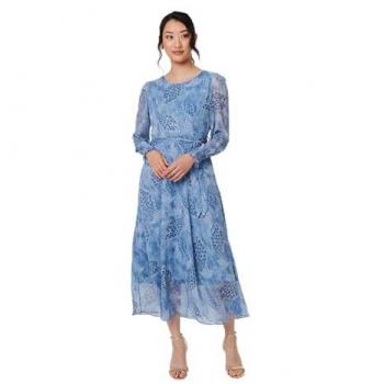 Sheer Feather Print Maxi Dress for Women – Izabel London