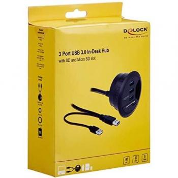 DeLOCK concentrateur USB 3.0 Type-A 5000 Mbit/s Noir