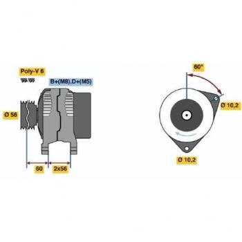 BOSCH 0 986 044 970 100A Alternator