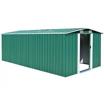 Vidaxl Garden Shed 101.2 x 192.5 x 71.3 Metal Green