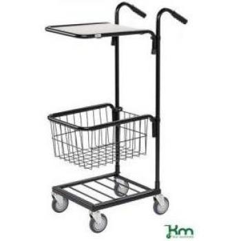 Slingsby Versatile Mini Mail Distribution Trolley with 1 Shelf and 1 Basket