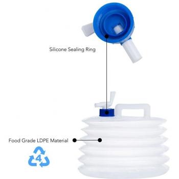 Réservoir d'eau pliable avec robinet pour activités en plein air E5