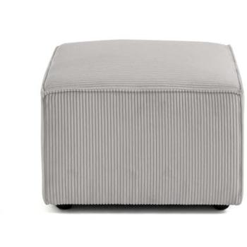 Arty Pouf Gris Côtelé
